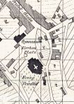 Plac kościelny, fragment planu miasta, 1885